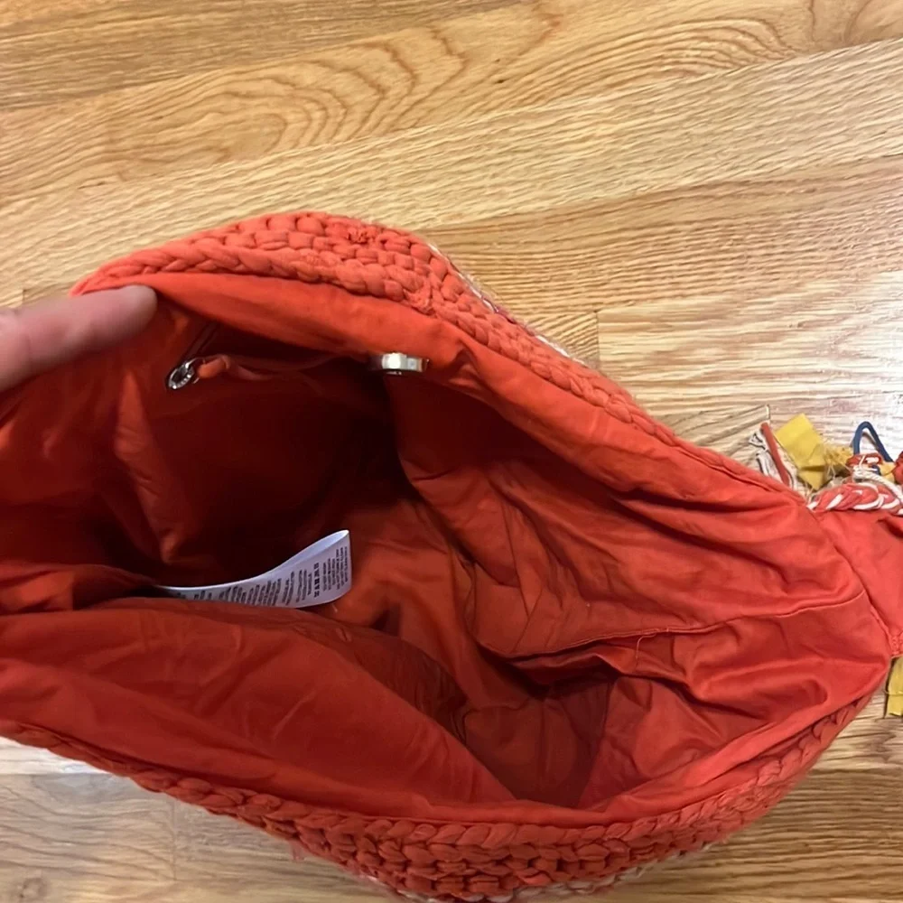 NWT Free People Northbound Hobo Bag Cotton Crochet Multicolor Shoulder Bag Tote